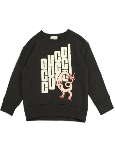 Gucci Kids' Sweatshirt In Anthracite Cotton In Antracite