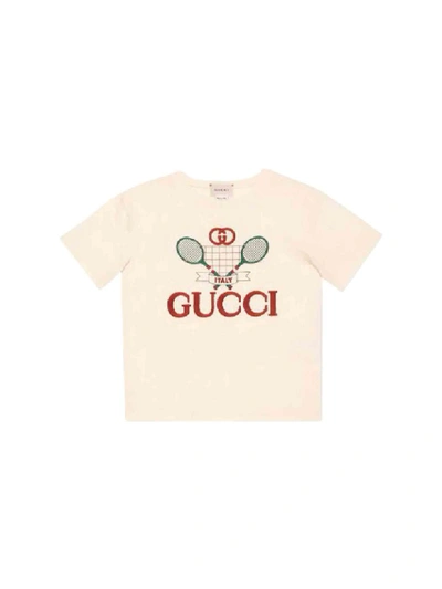 Gucci Kids' Logo Tennis Cotton Jersey T-shirt In Var. Uni