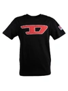 Diesel Kids' Justdivision-d Short Sleeve T-shirt In Nero