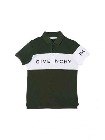 Givenchy Kids' Short Sleeved Logo Print T-shirt In Kaki