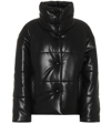 Nanushka Hide Quilted Padded Vegan Leather Jacket In Black