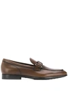 TOD'S T LOGO LEATHER LOAFERS