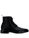 THOM BROWNE PEBBLE TEXTURE LACE-UP BOOTS