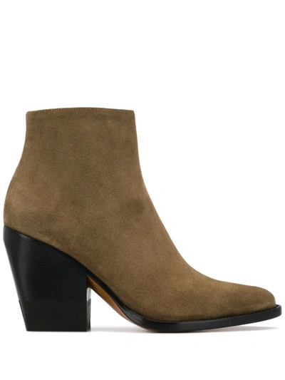 Chloé 95mm Ankle Boots In Grey