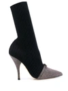 MARCO DE VINCENZO RIBBED KNIT SOCK BOOTS