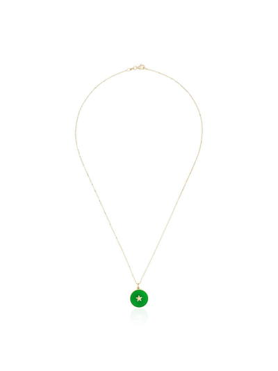 Andrea Fohrman 18k Yellow Gold Star Diamond Necklace In Green: