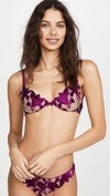 Fleur Du Mal Lily Satin-trimmed Embroidered Stretch-tulle Underwired Bra In Dahlia