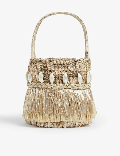 Aranaz Tenta Raffia Bucket Bag