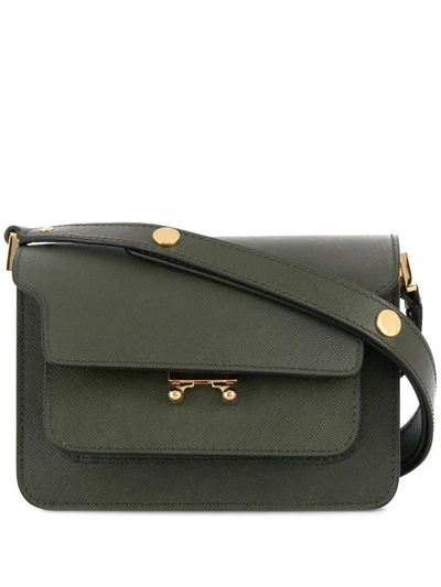 Marni Mini Trunk Shoulder Bag In Green
