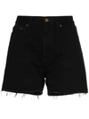 SAINT LAURENT FRINGED DENIM SHORTS