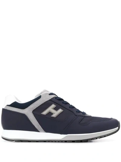 Hogan H321 Logo Patch Trainers In Blue