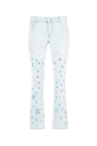 Stella Mccartney Flared Star Print Jeans In Blue