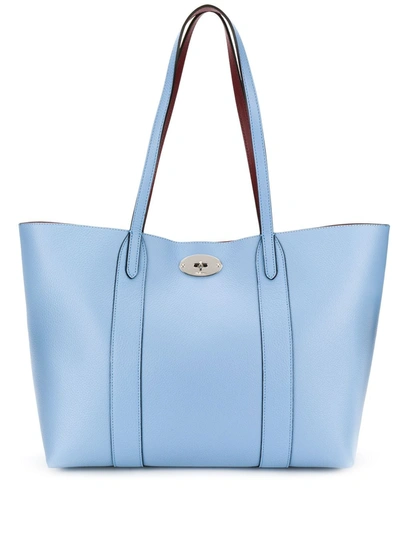 Mulberry Small Bayswater Leather Tote In Blue