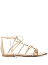 GIANVITO ROSSI LACE-UP GLADIATOR SANDALS