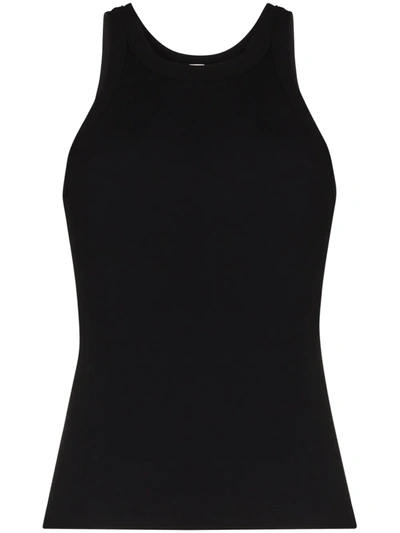 Totême Organic Cotton Blend Rib Tank Top In Black