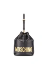 Moschino Logo Mini Bucket Bag In Black