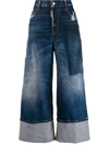 DSQUARED2 WIDE LEG PANELLED JEANS