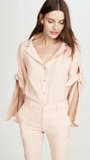 ADEAM LONG SLEEVE TIE BLOUSE