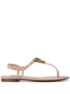 Dolce & Gabbana Leather Devotion Heart Sandals In Pink