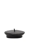 RUSLAN BAGINSKIY RUSLAN BAGINSKIY WOMEN'S BLACK LEATHER HAT,BRT033KRKBLACK S