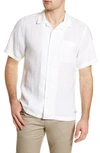 Tommy Bahama Tropic Isle Short Sleeve Button-up Silk Camp Shirt In White