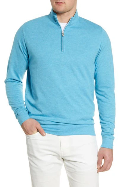 Peter Millar Crown Comfort Quarter Zip Pullover In Riverbed
