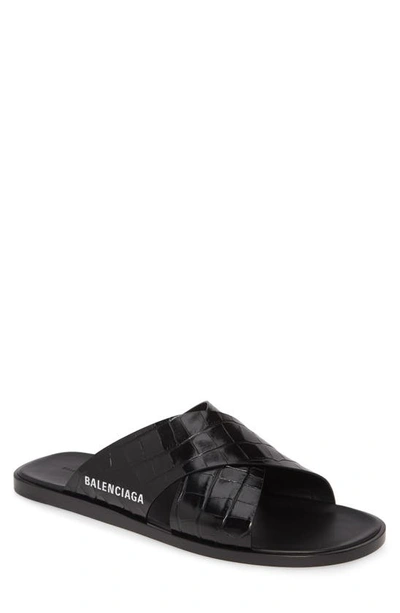 Balenciaga Black Cosy Croc Sandals