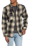 BRIXTON BOWERY PLAID BUTTON-UP FLANNEL SHIRT,01000 BKBNE