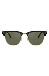 Ray Ban Clubmaster 55mm Polarized Square Sunglasses In Black