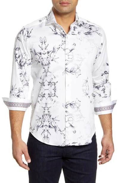 Robert Graham Windsor Floral Classic Fit Button-down Shirt In Black