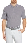 Peter Millar Hales Stripe Performance Polo In Black