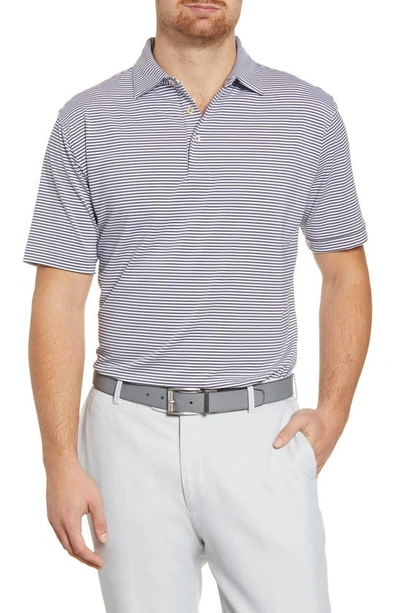 Peter Millar Hales Stripe Performance Polo In Iron