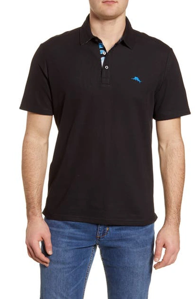 Tommy Bahama 5 O'clock Floral Polo In Black