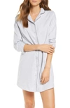 Hanro Edda Long Sleeve Flannel Nightshirt In Grey