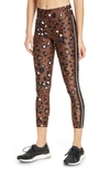 The Upside Tobacco Leopard Midi Yoga Pants In Tobacco Multi