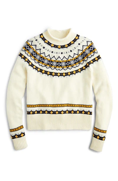 Jcrew Fair Isle Rollneck Sweater In Candlelight Multi