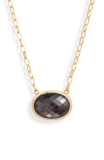 Anna Beck Stone Oval Statement Necklace In Gold/ Black