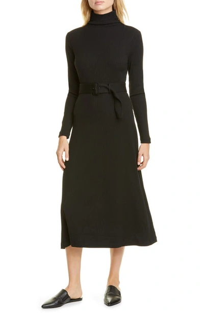 Club Monaco Melissah Knit Long Sleeve Midi Dress In Black