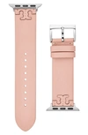 Tory Burch Mcgraw Band For Apple Watch, Leather In Blush