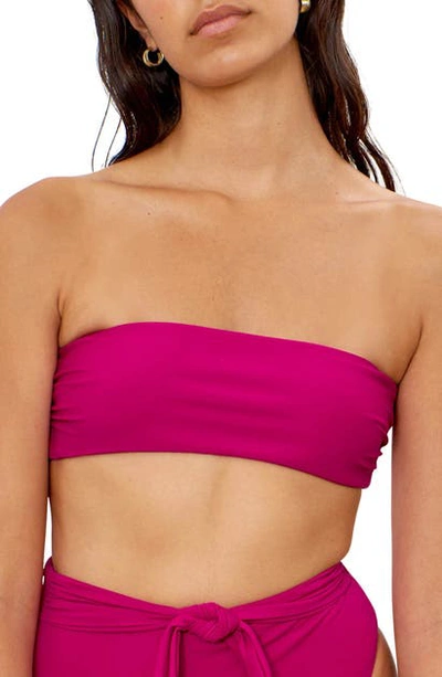 Mara Hoffman Net Sustain Abigail Bandeau Bikini Top In Purple