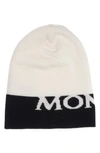 MONCLER INTARSIA LOGO WOOL & CASHMERE BEANIE,F10939Z70000A9315