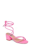 Steve Madden Impressed Lace Up Sandal In Hot Pink