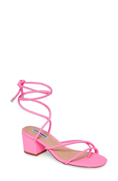 Steve Madden Impressed Lace Up Sandal In Hot Pink