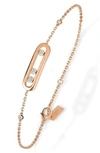 Messika Baby Move 18k Rose Gold Diamond Station Chain Bracelet In Rose Gold/ Diamond