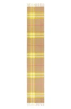 Burberry Yellow Check Print Cashmere Scarf In Archive Beige/ Yellow