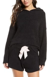 Honeydew Intimates Snow Angel Sweater Hoodie In Black