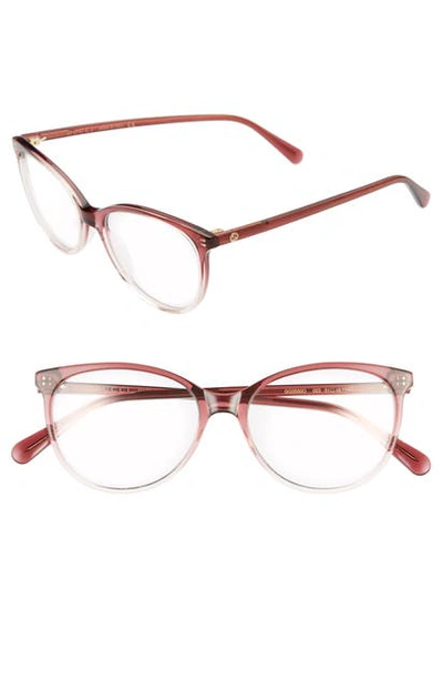 Gucci 51mm Cat Eye Optical Glasses In Red/ Burgundy