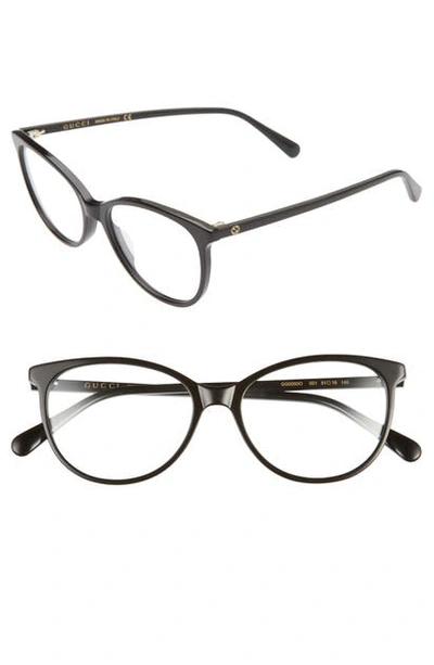 Gucci 51mm Cat Eye Optical Glasses In Black