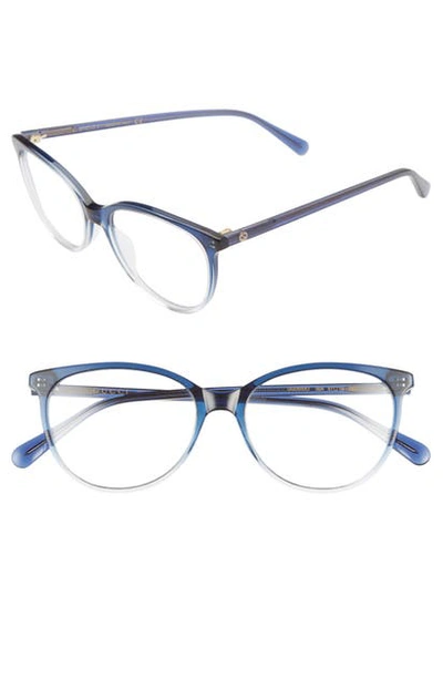 Gucci 51mm Cat Eye Optical Glasses In Blue