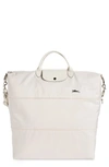 Longchamp Le Pliage Expandable Nylon Tote In Chalk